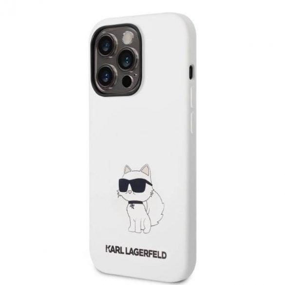 Karl Lagerfeld KLHCP14LSNCHBCH iPhone 14 Pro 6,1" husă rigidă biały/albă Husă Choupette din silicon