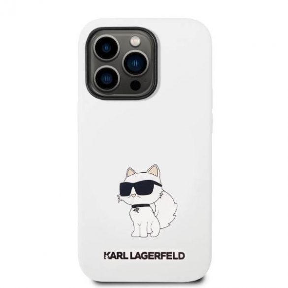 Karl Lagerfeld KLHCP14LSNCHBCH iPhone 14 Pro 6,1" husă rigidă biały/albă Husă Choupette din silicon