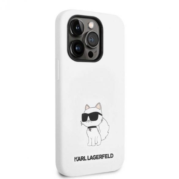 Karl Lagerfeld KLHCP14LSNCHBCH iPhone 14 Pro 6,1" husă rigidă biały/albă Husă Choupette din silicon