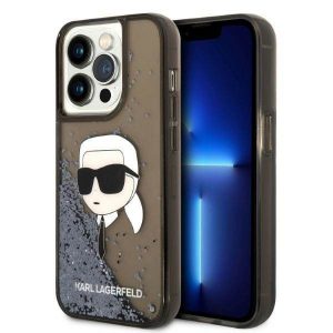 Karl Lagerfeld KLHCP14LLNKHCK iPhone 14 Pro 6,1" carcasă rigidă/neagră Husă cu sclipici Karl Head