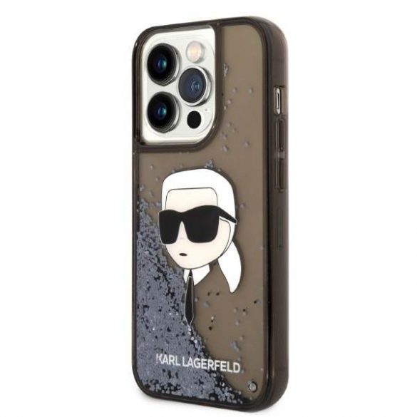 Karl Lagerfeld KLHCP14LLNKHCK iPhone 14 Pro 6,1" carcasă rigidă/neagră Husă cu sclipici Karl Head