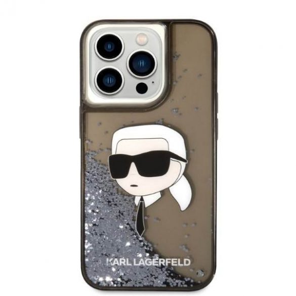 Karl Lagerfeld KLHCP14LLNKHCK iPhone 14 Pro 6,1" carcasă rigidă/neagră Husă cu sclipici Karl Head