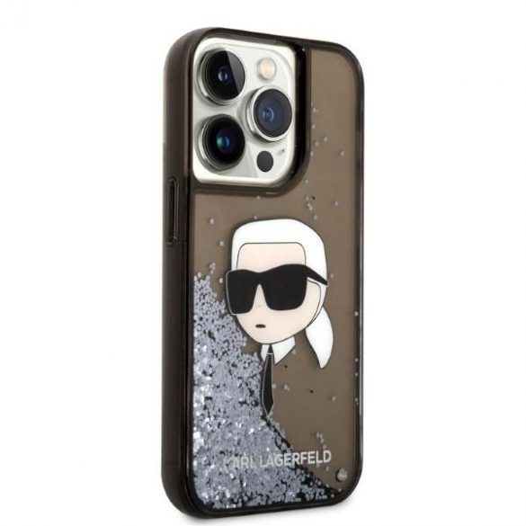 Karl Lagerfeld KLHCP14LLNKHCK iPhone 14 Pro 6,1" carcasă rigidă/neagră Husă cu sclipici Karl Head