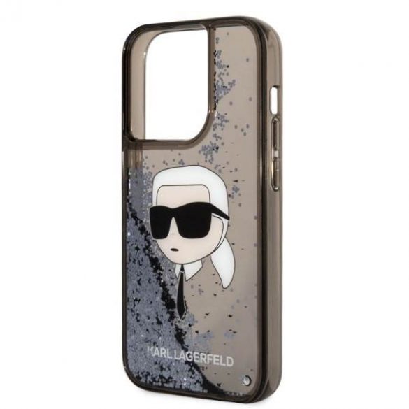 Karl Lagerfeld KLHCP14LLNKHCK iPhone 14 Pro 6,1" carcasă rigidă/neagră Husă cu sclipici Karl Head