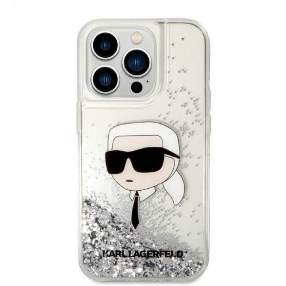 Karl Lagerfeld KLHCP14LLNKHCH iPhone 14 Pro 6,1" srebrny/argintiu Husă rigidă Glitter Karl Head