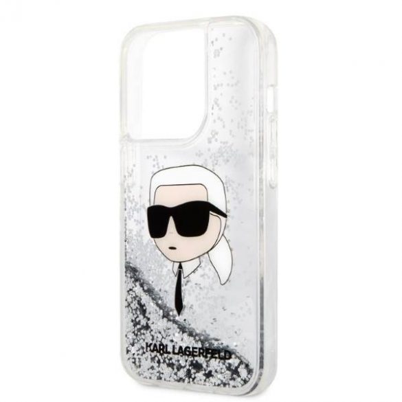 Karl Lagerfeld KLHCP14LLNKHCH iPhone 14 Pro 6,1" srebrny/argintiu Husă rigidă Glitter Karl Head