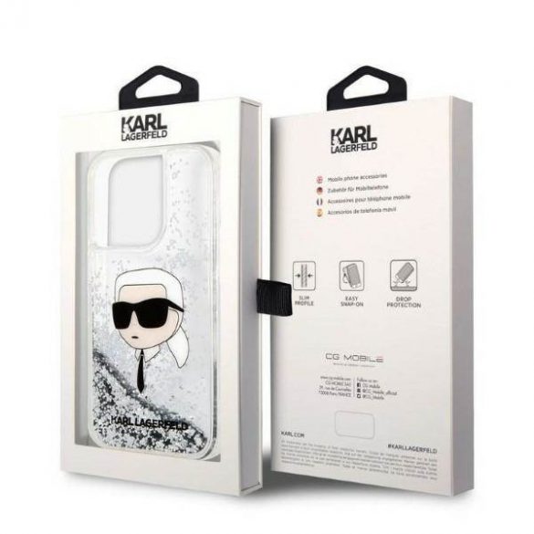 Karl Lagerfeld KLHCP14XLNKHCH iPhone 14 Pro Max 6,7" srebrny/argintiu Husă rigidă Glitter Karl Head