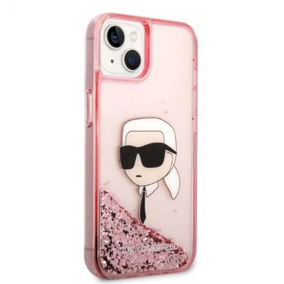 Karl Lagerfeld KLHCP14SLNKHCP iPhone 14 / 15 / 13 6,1" roz/roz hard Husă Glitter Karl Head