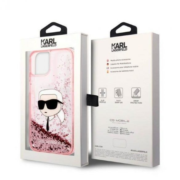 Karl Lagerfeld KLHCP14SLNKHCP iPhone 14 / 15 / 13 6,1" roz/roz hard Husă Glitter Karl Head