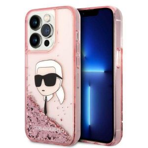 Karl Lagerfeld KLHCP14LLNKHCP iPhone 14 Pro 6,1" rożowy/roz Husă cu sclipici Karl Head