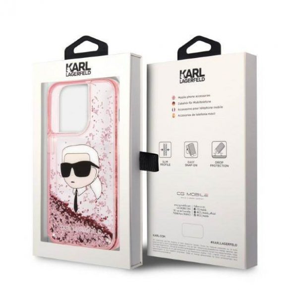 Karl Lagerfeld KLHCP14XLNKHCP iPhone 14 Pro Max 6,7" rożowy/roz husă rigidă Glitter Karl Head