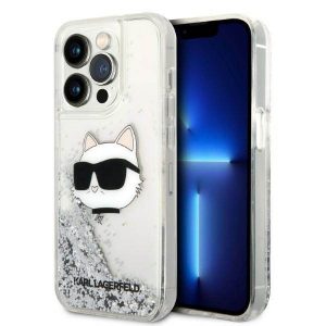 Karl Lagerfeld KLHCP14XLNCHCS iPhone 14 Pro Max 6,7" srebrny/argintiu Husă rigidă Glitter Choupette Head