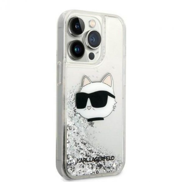 Karl Lagerfeld KLHCP14XLNCHCS iPhone 14 Pro Max 6,7" srebrny/argintiu Husă rigidă Glitter Choupette Head