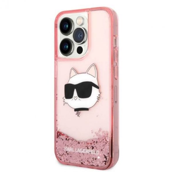 Karl Lagerfeld KLHCP14LLNCHCP iPhone 14 Pro 6,1" husă rigidă rożowy/roz Husă Glitter Choupette Head