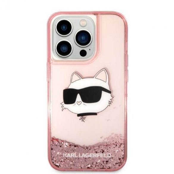 Karl Lagerfeld KLHCP14LLNCHCP iPhone 14 Pro 6,1" husă rigidă rożowy/roz Husă Glitter Choupette Head