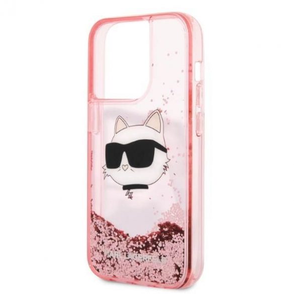 Karl Lagerfeld KLHCP14LLNCHCP iPhone 14 Pro 6,1" husă rigidă rożowy/roz Husă Glitter Choupette Head