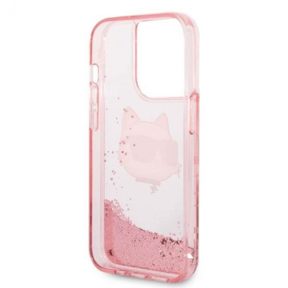 Karl Lagerfeld KLHCP14LLNCHCP iPhone 14 Pro 6,1" husă rigidă rożowy/roz Husă Glitter Choupette Head