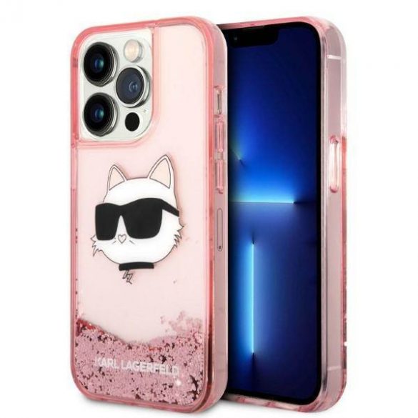 Karl Lagerfeld KLHCP14XLNCHCP iPhone 14 Pro Max 6,7" roz/roz hard Husă Glitter Choupette Head husă