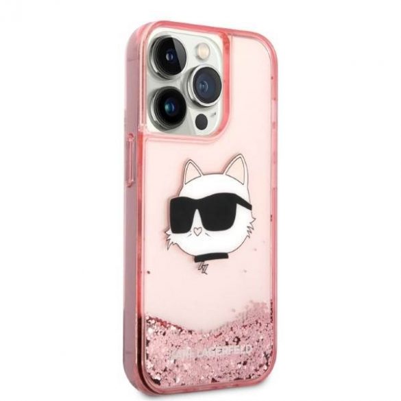 Karl Lagerfeld KLHCP14XLNCHCP iPhone 14 Pro Max 6,7" roz/roz hard Husă Glitter Choupette Head husă