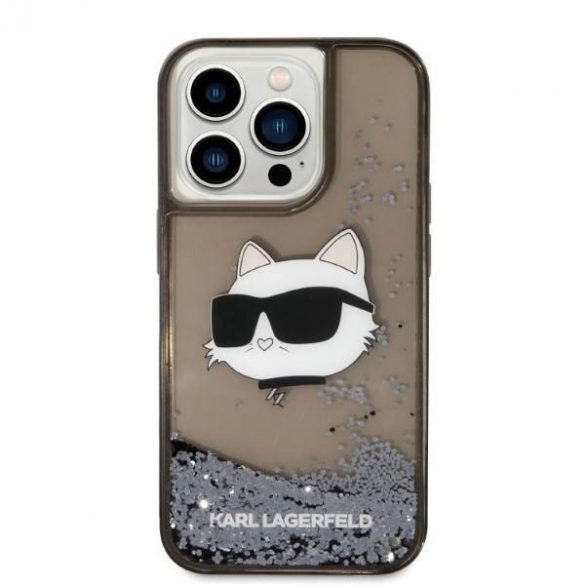 Karl Lagerfeld KLHCP14XLNCHCK iPhone 14 Pro Max 6,7" carcasă rigidă/neagră Husă glitter Choupette Head