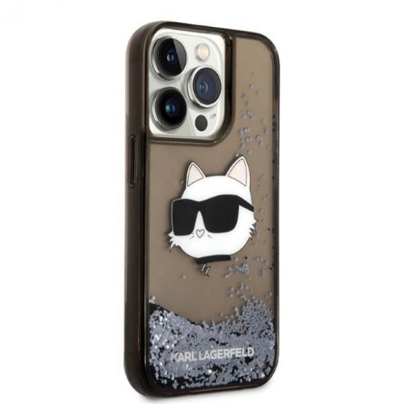 Karl Lagerfeld KLHCP14XLNCHCK iPhone 14 Pro Max 6,7" carcasă rigidă/neagră Husă glitter Choupette Head