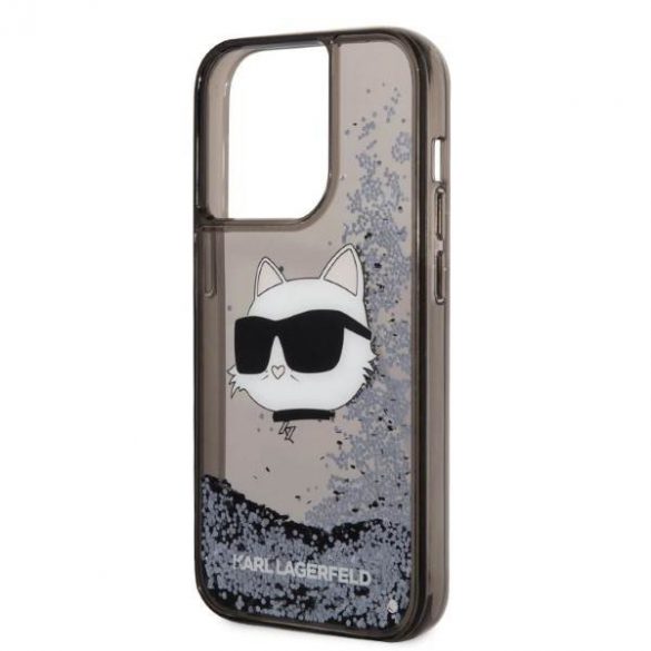 Karl Lagerfeld KLHCP14XLNCHCK iPhone 14 Pro Max 6,7" carcasă rigidă/neagră Husă glitter Choupette Head