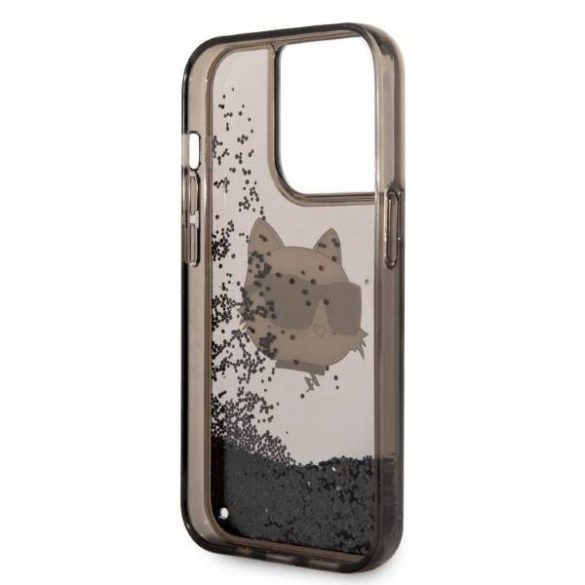 Karl Lagerfeld KLHCP14XLNCHCK iPhone 14 Pro Max 6,7" carcasă rigidă/neagră Husă glitter Choupette Head