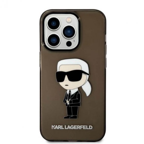 Karl Lagerfeld KLHCP14LHNIKTCK iPhone 14 Pro 6,1" carcasă rigidă/neagră Husă Ikonik Karl Lagerfeld