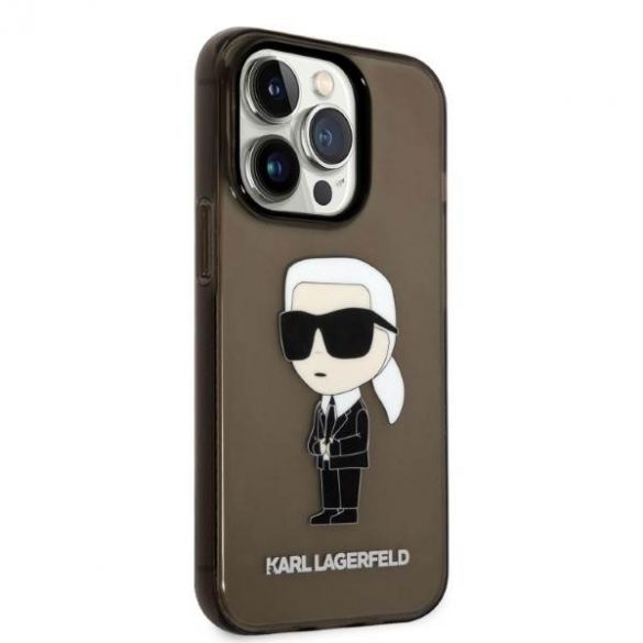 Karl Lagerfeld KLHCP14LHNIKTCK iPhone 14 Pro 6,1" carcasă rigidă/neagră Husă Ikonik Karl Lagerfeld