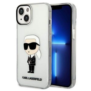 Karl Lagerfeld KLHCP14MHNIKTCT iPhone 14 Plus / 15 Plus Husă rigidă transparentă de 6,7" Ikonik Karl Lagerfeld