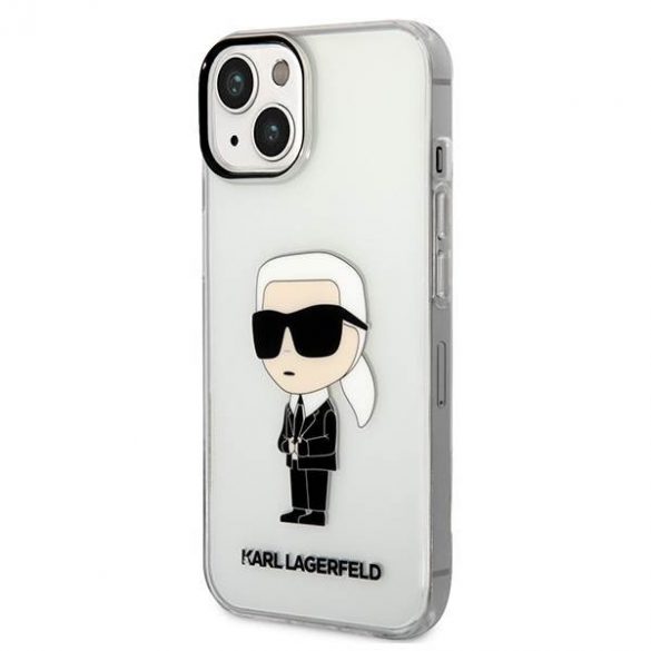 Karl Lagerfeld KLHCP14MHNIKTCT iPhone 14 Plus / 15 Plus Husă rigidă transparentă de 6,7" Ikonik Karl Lagerfeld