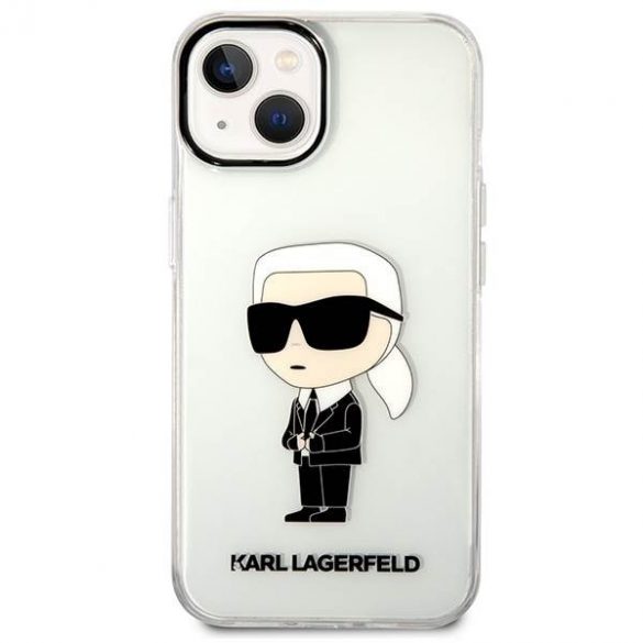 Karl Lagerfeld KLHCP14MHNIKTCT iPhone 14 Plus / 15 Plus Husă rigidă transparentă de 6,7" Ikonik Karl Lagerfeld