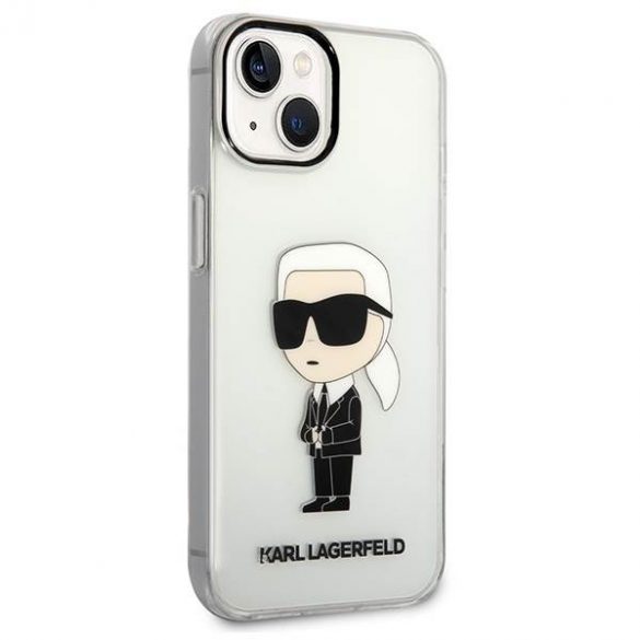 Karl Lagerfeld KLHCP14MHNIKTCT iPhone 14 Plus / 15 Plus Husă rigidă transparentă de 6,7" Ikonik Karl Lagerfeld