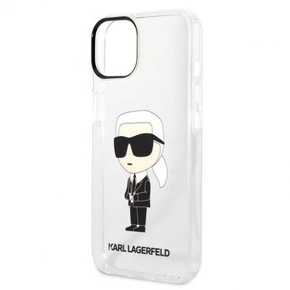 Karl Lagerfeld KLHCP14MHNIKTCT iPhone 14 Plus / 15 Plus Husă rigidă transparentă de 6,7" Ikonik Karl Lagerfeld