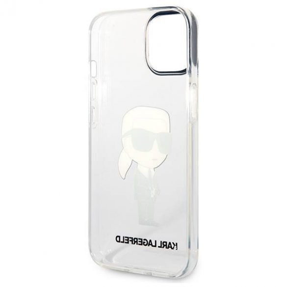 Karl Lagerfeld KLHCP14MHNIKTCT iPhone 14 Plus / 15 Plus Husă rigidă transparentă de 6,7" Ikonik Karl Lagerfeld