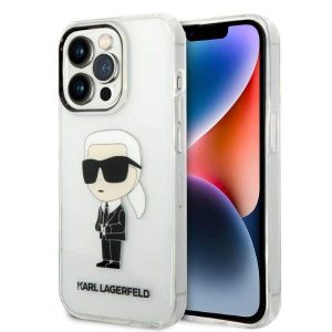 Karl Lagerfeld KLHCP14LHNIKTCT iPhone 14 Pro 6,1" husă rigidă transparentă Ikonik Karl Lagerfeld