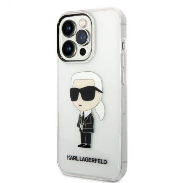 Karl Lagerfeld KLHCP14LHNIKTCT iPhone 14 Pro 6,1" husă rigidă transparentă Ikonik Karl Lagerfeld