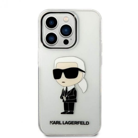 Karl Lagerfeld KLHCP14LHNIKTCT iPhone 14 Pro 6,1" husă rigidă transparentă Ikonik Karl Lagerfeld