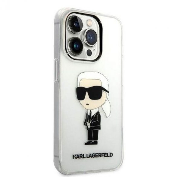 Karl Lagerfeld KLHCP14LHNIKTCT iPhone 14 Pro 6,1" husă rigidă transparentă Ikonik Karl Lagerfeld