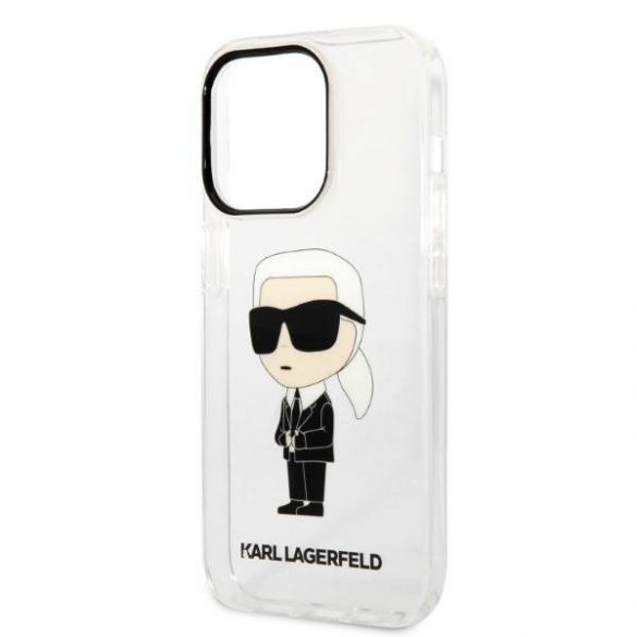 Karl Lagerfeld KLHCP14LHNIKTCT iPhone 14 Pro 6,1" husă rigidă transparentă Ikonik Karl Lagerfeld