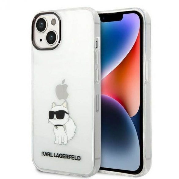 Karl Lagerfeld KLHCP14MHNCHTCT iPhone 14 Plus / 15 Plus Husă rigidă transparentă de 6,7" Ikonik Choupette