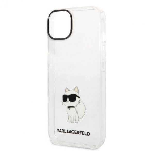 Karl Lagerfeld KLHCP14MHNCHTCT iPhone 14 Plus / 15 Plus Husă rigidă transparentă de 6,7" Ikonik Choupette