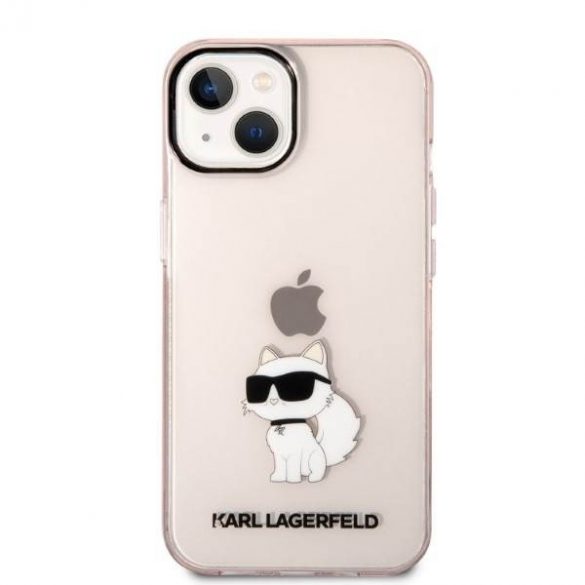 Karl Lagerfeld KLHCP14SHNCHTCP iPhone 14 / 15 / 13 6,1" roz/roz hard Husă Ikonik Choupette