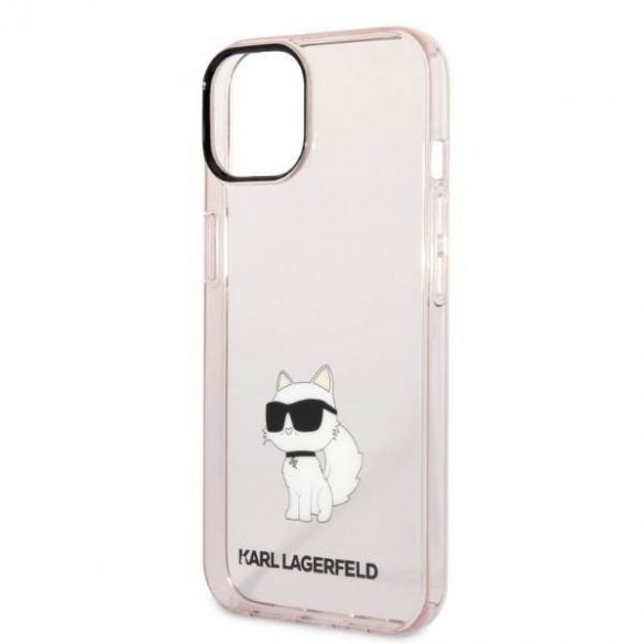 Karl Lagerfeld KLHCP14SHNCHTCP iPhone 14 / 15 / 13 6,1" roz/roz hard Husă Ikonik Choupette