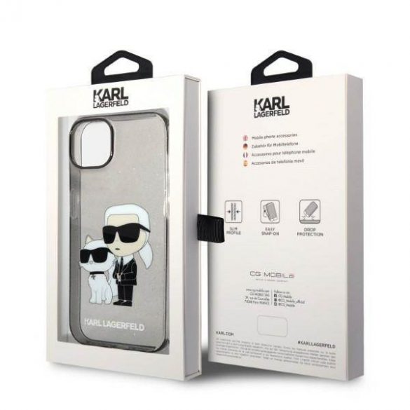 Karl Lagerfeld KLHCP14MHNKCTGK iPhone 14 Plus / 15 Plus 6,7" czarny/negru hardcase Glitter Karl&Choupette