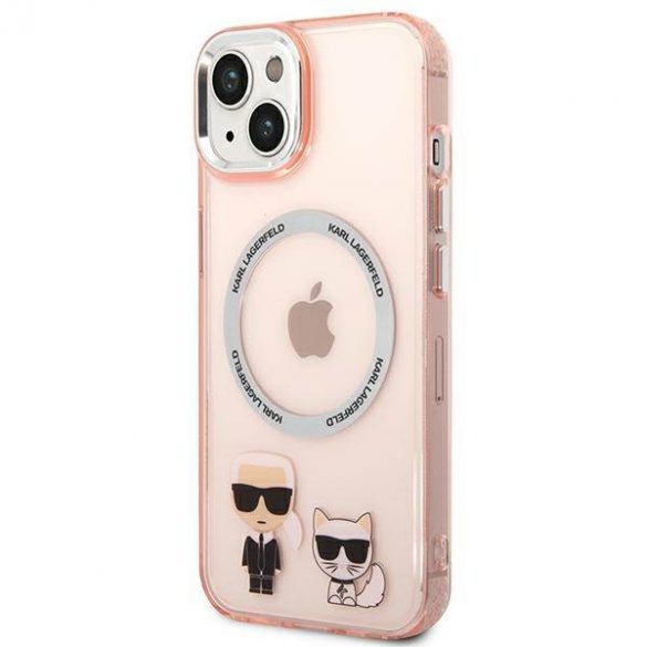 Karl Lagerfeld KLHMP14SHKCP iPhone 14 / 15 / 13 6,1" hardcase rożowy/roz Karl & Choupette Aluminium Magsafe