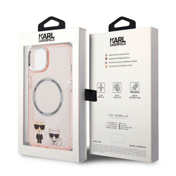 Karl Lagerfeld KLHMP14SHKCP iPhone 14 / 15 / 13 6,1" hardcase rożowy/roz Karl & Choupette Aluminium Magsafe