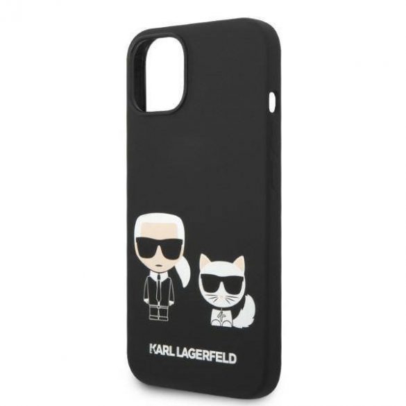 Karl Lagerfeld KLHMP14MSSKCK iPhone 14 Plus / 15 Plus 6,7" hard Husă negru/negru Silicon lichid Karl & Choupette Magsafe