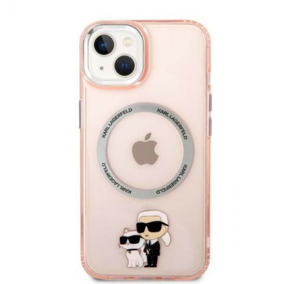 Karl Lagerfeld KLHMP14SHNKCIP iPhone 14 / 15 / 13 6,1" hard Husă roz/roz Iconic Karl&Choupette Magsafe