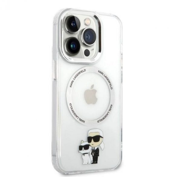 Karl Lagerfeld KLHMP14LHNKCIT iPhone 14 Pro 6,1" husă rigidă transparentă Iconic Karl&Chouppete Magsafe